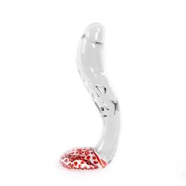 Glazen Dildo Transparant Swan Curve Rode Stippen Kopen Bij Sextoyland