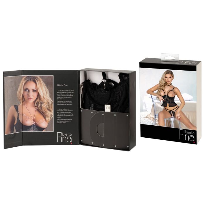 Abierta Fina Longline Lingerie Setje Zwart Kopen Bij Sextoyland Be