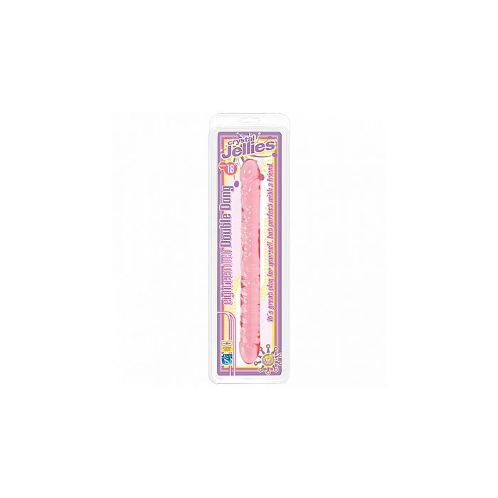 Crystal Jellies Roze Dubbele Dildo 45 Cm Kopen Bij Sextoyland