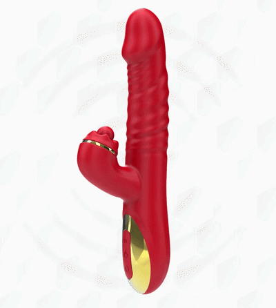 Intense Stotende en Pulserende Rabbit Vibrator Thalia - Rood