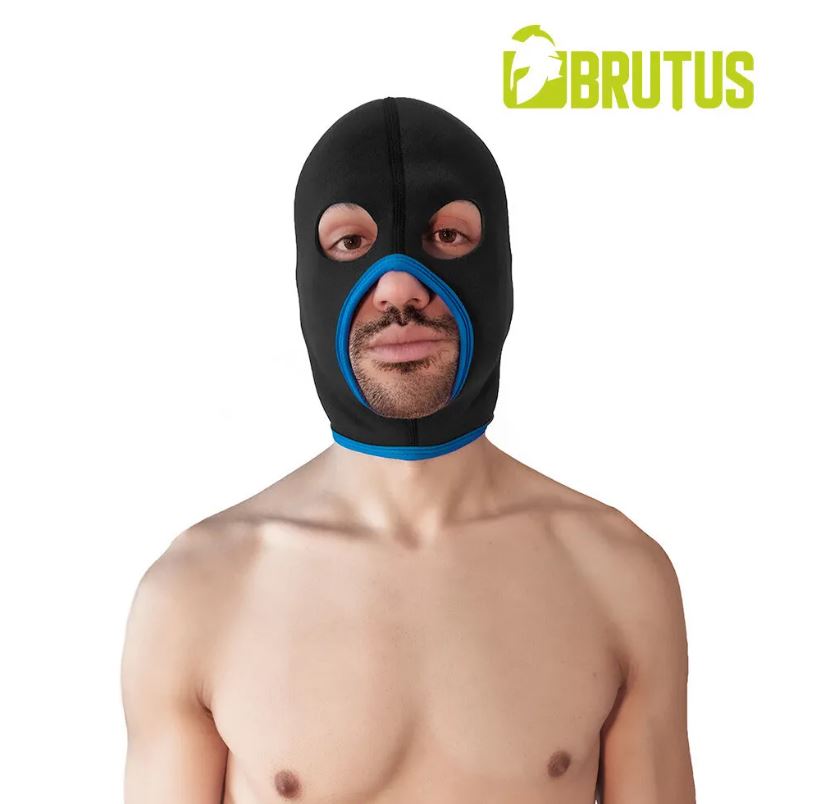 BRUTUS Neopreen Face Fucker Masker - Zwart/Blauw 