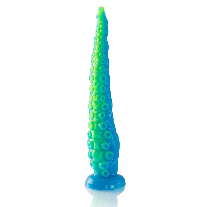 Monster Dildo Scylla Fluorescerende Dunne Tentakel Maat L