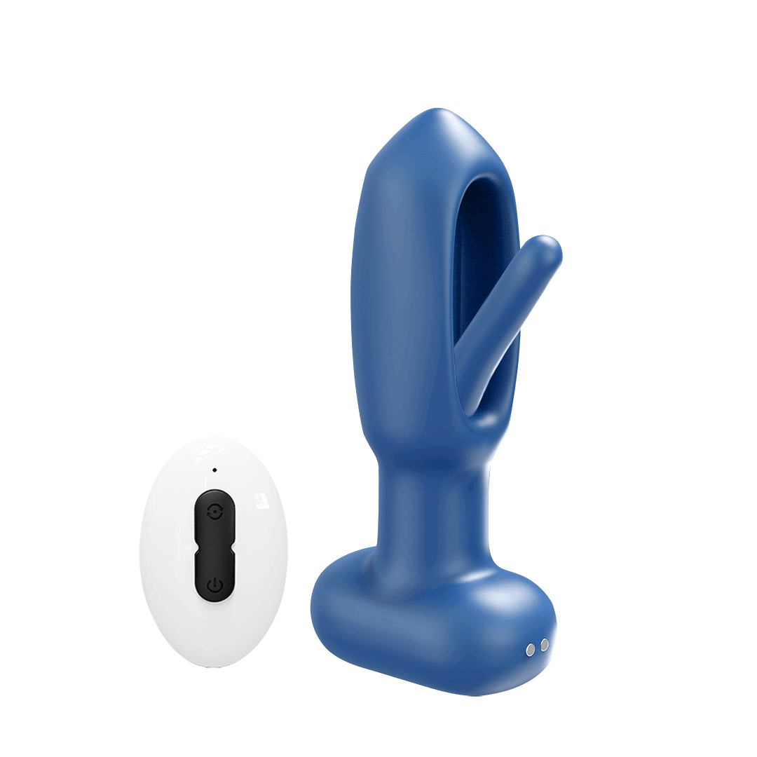 Vibrerende Buttplug The Flapper - Blauw