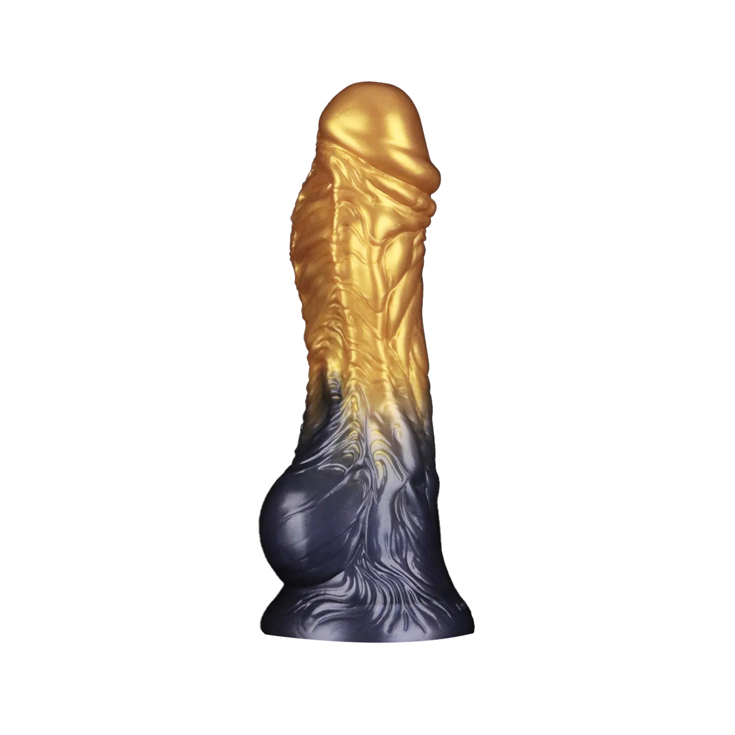Dual Density Opblaasbare Dildo 20 cm - Goud/Zwart