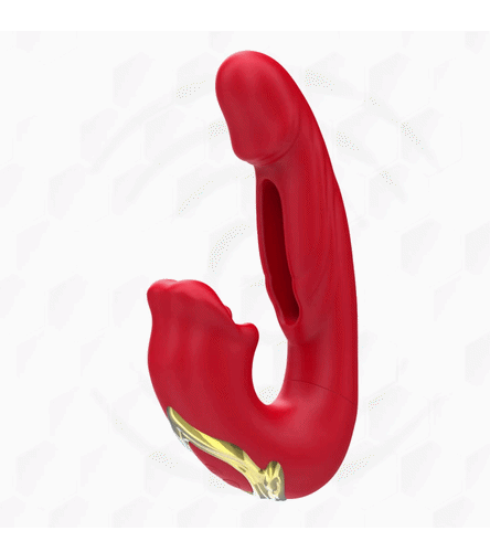 Intense Multifunctionele Dubbele Vibrator met Stimulerend Mondje Nathy - Rood