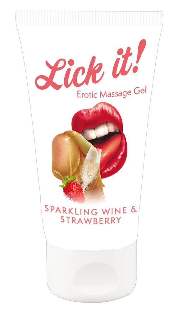 Erotisch Massage Gel Lick It - Sparkling Wine and Strawberry