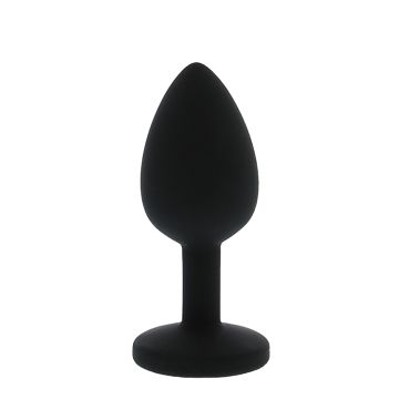 Mini Buttplug met Diamant - Zwart / Roze