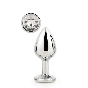 Zilveren Buttplug Gleaming - L