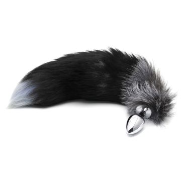 Buttplug Black & White Fox Tail M