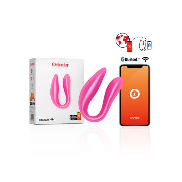 Koppelvibrator Lisboa Double Pleasure + App - Roze