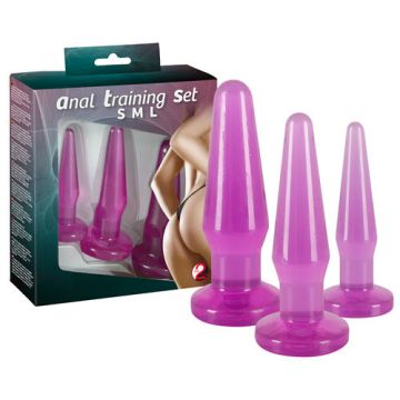 Paarse set met 3 buttplugs