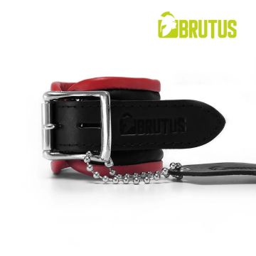 BRUTUS Leren Collar - Zwart/Rood