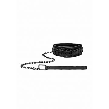 Luxe Halsband met Riem - Zwart