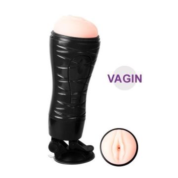 Vagina Masturbator met Squeeze Pads & Zuignap