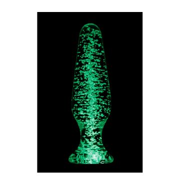 Glazen Buttplug - Glows In The Dark 10.5 cm