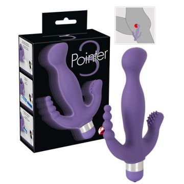 Paarse Vibrator met Clitoris en Anus Stimulator