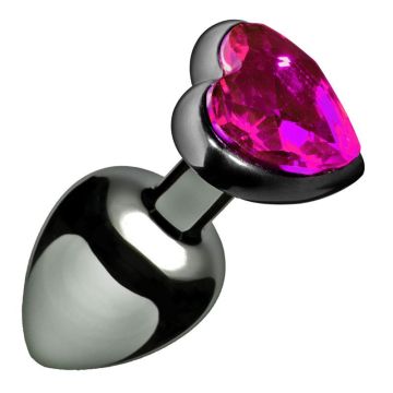 RVS Buttplug met Hartvormige Basis - Roze