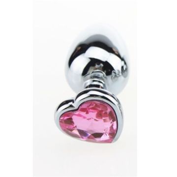 RVS Mini Buttplug met Hartvormige Basis - Roze