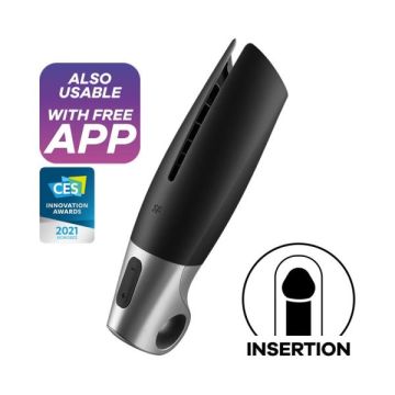 Satisfyer Masturbator Power met App Connect - Zwart