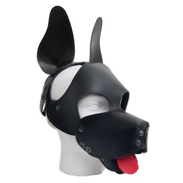 Leren Shaggy Dog Masker Mister B - Zwart