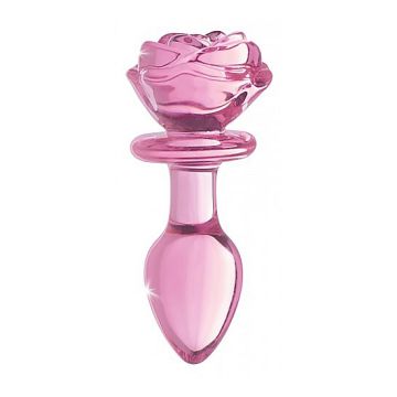 Glazen Buttplug Roze - Medium