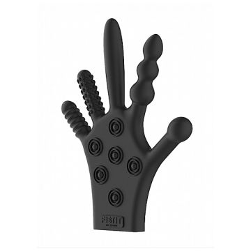 Silicone Stimulation Glove - Zwart