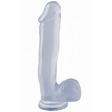 XL Dildo met zuignap - Transparant/Blauw