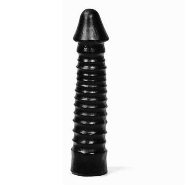 Zwarte Grote Dildo Met Geribbelde Schacht