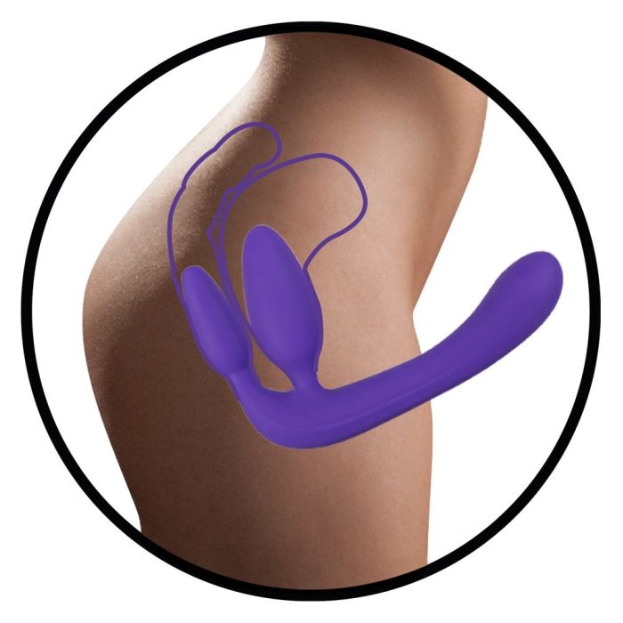 Drie Dubbele Voorbind Dildo - Paars-05096630000-strapless-strapon.jpg