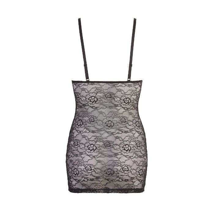 Kanten Jurkje met Wetlook Strepen - Zwart-27160201021-hollow-rs.jpg