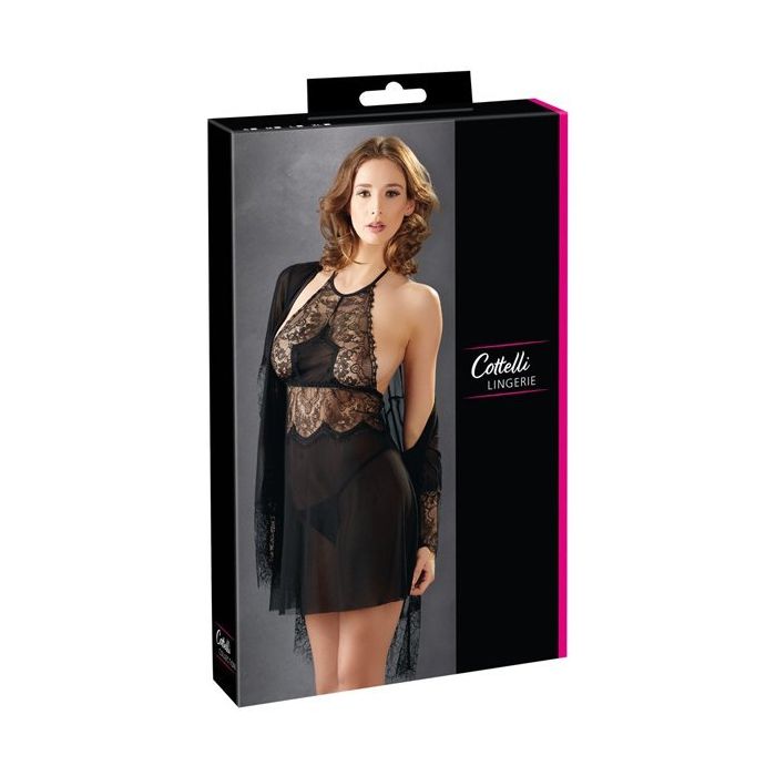 Negligé-Set met Kimono & String - Zwart -27603391021-verp.jpg