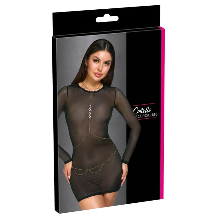 Cottelli Backless Crop Top - Zwart-cottelli-body-chain-goudkleurig-1.jpg