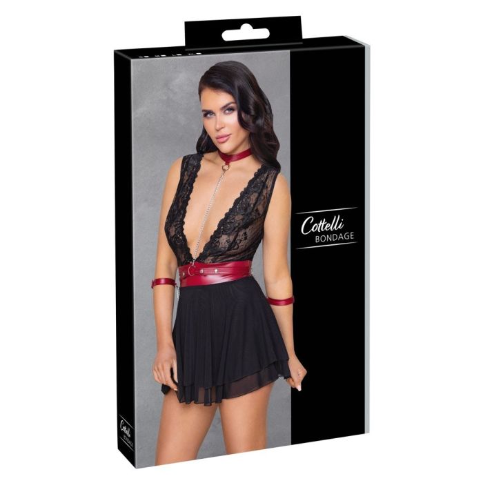 Cottelli Delicate Babydoll Bondage - Zwart/Rood-cottelli-delicate-babydoll-bondage-zwart-rood-7.jpg