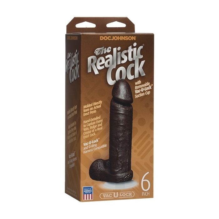 Realistische Dildo met Ballen en Zuignap Zwart - 6 Inch-doc-doos2.jpg