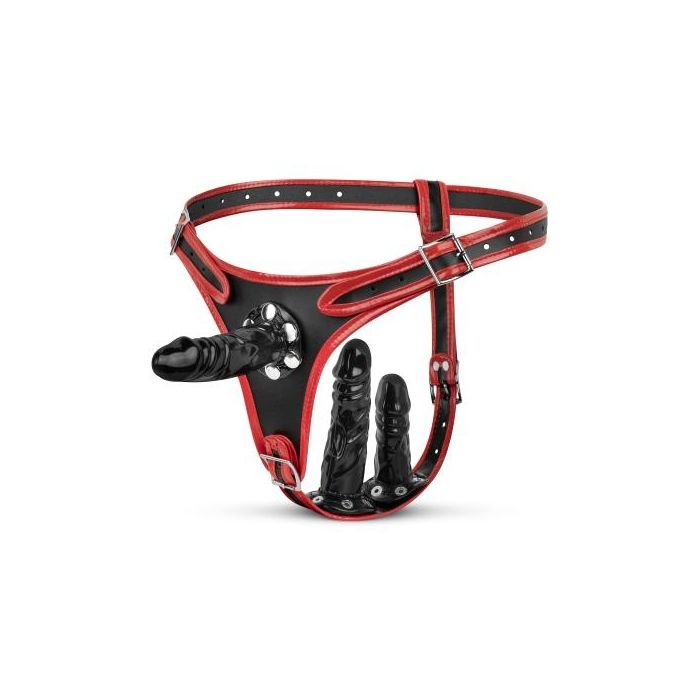 Triple Dildo Strap-On Harnas - Fetish Collection-et1058blk-triple-dildo-strap-on-harnas-fetish-collection-1.jpg