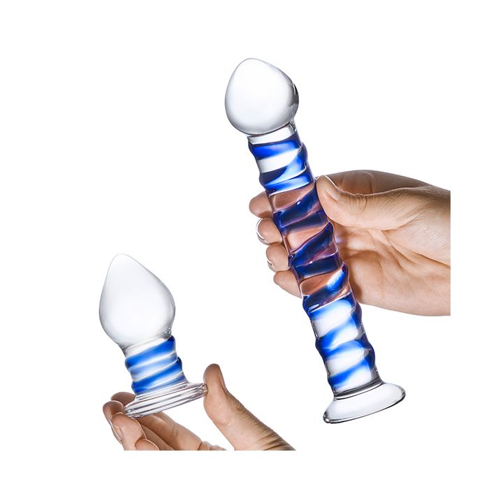 Glazen Dildo en Buttplug Set Glass Swirly-glazen-dildo-en-buttplug-set-glass-swirly-3.jpg
