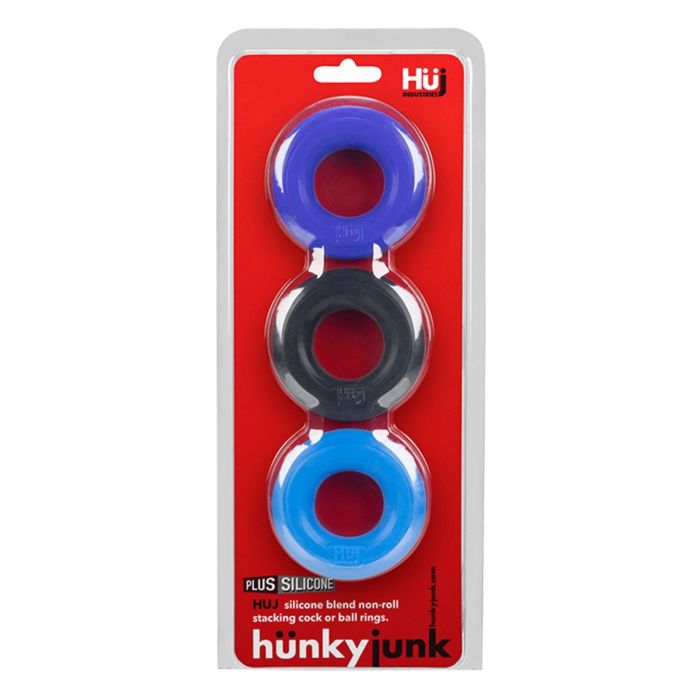 Hunkyjunk Cockring 3-Pack - Zwart / Blauw-hunkyjunk-cockring-3-pack-zwart-verpakt.jpg