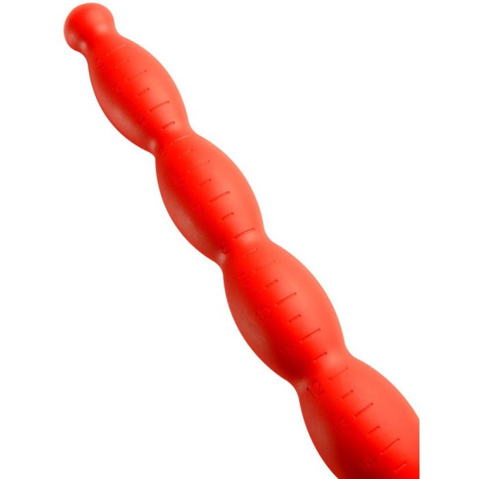 Lusty Lange dunne geribbelde dildo S - 40 cm-lusty-lange-dunne-buttplug-bulb-40-cm-close.jpg