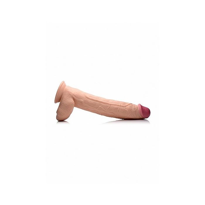 Raging Rhino 34 CM Geaderde Dildo - Huidskleur-raging-rhino-34-cm-geaderde-dildo-huidskleur-zij.jpg