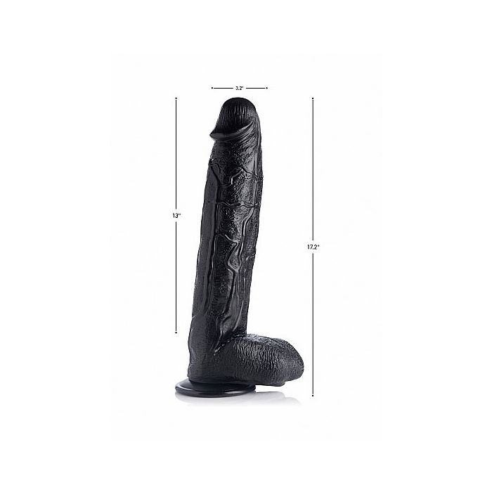 Raging Rhino 34 CM Geaderde Dildo - Zwart-raging-rhino-34-cm-geaderde-dildo-zwart-afmeting.jpg