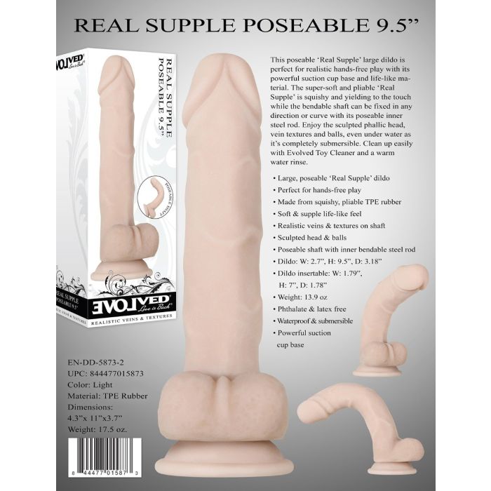 Realistische Dildo Real Supple Poseable 24 cm-real-supple-poseable-9-5inch-back.jpg