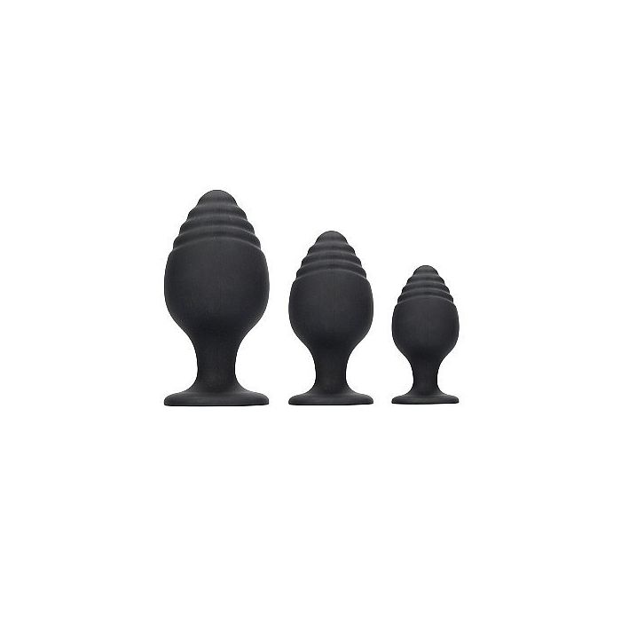 Rippled Butt Plug Set - Zwart-rippled-butt-plug-set-zwart.jpg