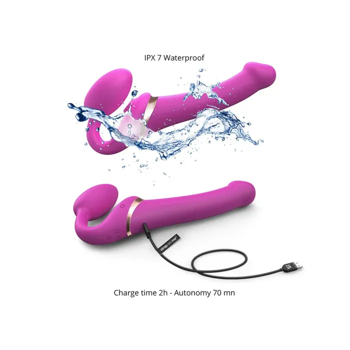 Strap-On Vibrator met Lik Stimulator Maat M - Roze-strap-on-vibrator-met-lik-stimulator-maat-m-roze-6.webp