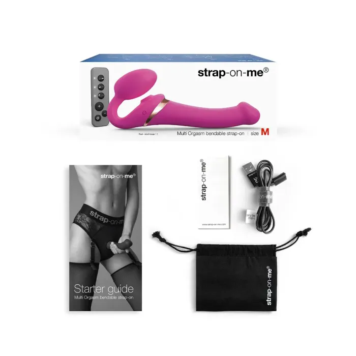 Strap-On Vibrator met Lik Stimulator Maat M - Roze-strap-on-vibrator-met-lik-stimulator-maat-m-roze3.webp