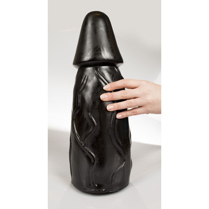 Zwarte XXL Dildo Sven - 43 cm-sven-zwart-hand.jpg
