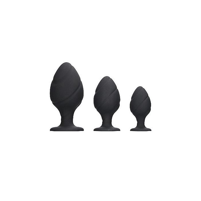 Swirled Buttplug Set - Zwart -swirled-buttplug-set-zwart.jpg