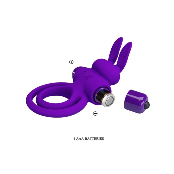 Vibrerende Cockring Pretty Love Bunny Ears - Paars-vibrerende-cockring-pretty-love-bunny-ears-paars-open.jpg