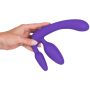 Drie Dubbele Voorbind Dildo - Paars-05096630000-strap-on.jpg