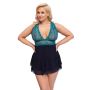 Cottelli Korte Babydoll - Zwart/Blauw-cottelli-korte-babydoll-zwart-blauw-1.jpg