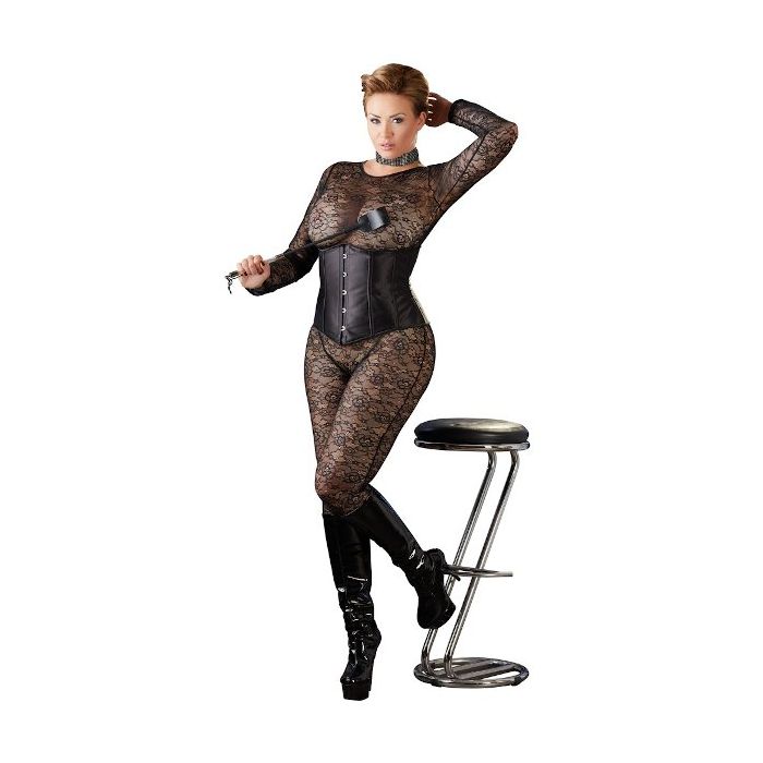 Topless Korset met Vetersluiting - Zwart-26111041051-nor-c.jpg